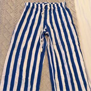 Fashion Nova Blue and White Striped Pants